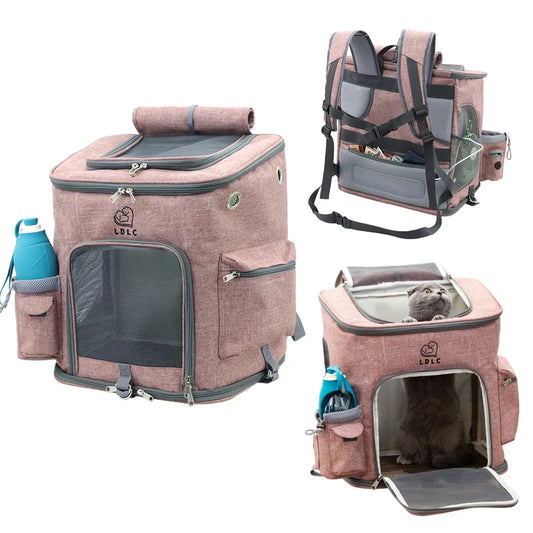 Travel bag sports backpack Portable collapsible breathable pet backpack medium cat dog out of the bag cat backpacks cosset bag