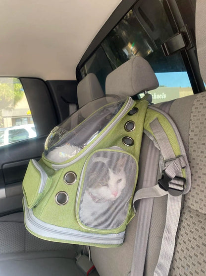 cats bag space design,Transparent Space Capsules Pet Cat Backpack Double Shoulder Breathable Pet Backpack Outdoor Portable Side-opening Cat Bag