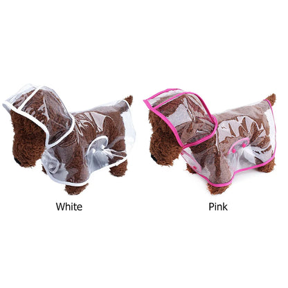 Pet Dog Raincoat Waterproof Pet Clothes Hooded Rain Jacket for Small Large Dogs Transparent Plastic Puppy Rain Poncho Rainwear