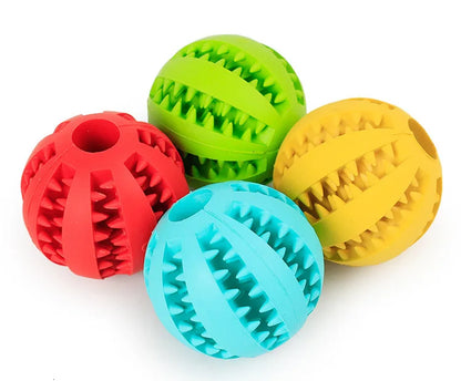 Dog Leaky Food Ball Tooth Cleaning Puppy Chew Toys Natural Rubber Elasticity Ball Relieve Boredom Dog Toy 5CM/7CM