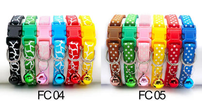 12 Pcs Wholesale Collars for Cat Collar With Bell Adjustable Necklace Cat Puppy Kitten Collar Dropshipping Pet Cats Collar Perro