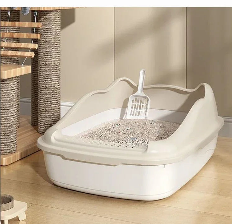 Cat Litter Box for Small Cats Animals Semi Closed Cat Dog Tray with Scoop Excrement Training Sand Litter Box Cat Accessories