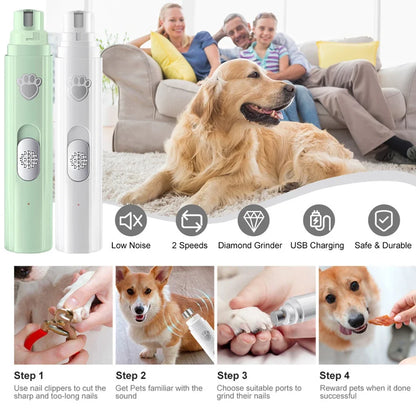 Electric Dog Nail Grinder Pet Nail Clipper USB Rechargeable Pet Nail Trimmers Painless with Polisher Wheel for Small/Large Pets