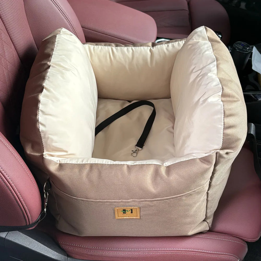 Dog Car SUV Seat Puppy Bed with Adjustable Fixed Strap Non-Slip Bottom Dog Seat for Dog Cat Traveling Carry Supplies Washable