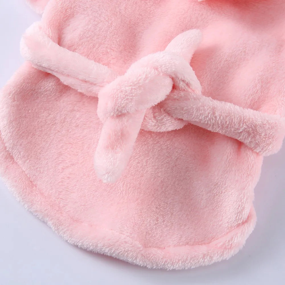 Pet Dog Bathrobe with Hood Dog Pajamas Sleeping Clothes Soft Pet Bath Drying Towel Clothes For Puppy Dogs Cats Coat Pet Supplies