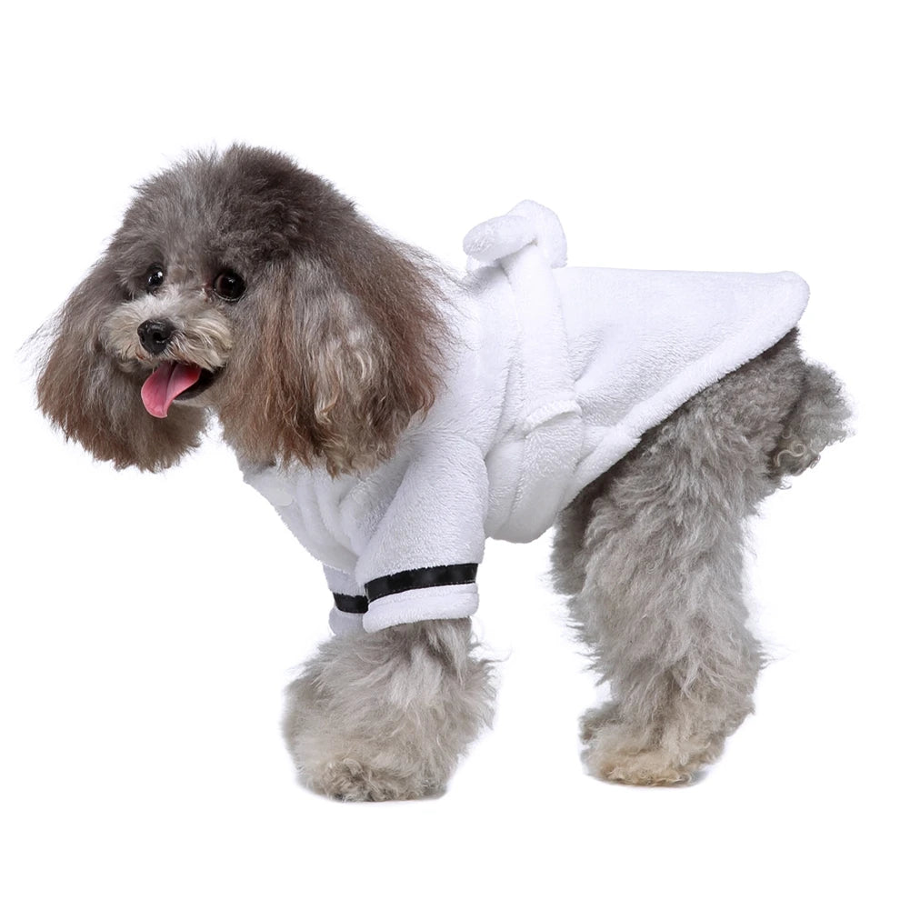 Pet Dog Bathrobe with Hood Dog Pajamas Sleeping Clothes Soft Pet Bath Drying Towel Clothes For Puppy Dogs Cats Coat Pet Supplies