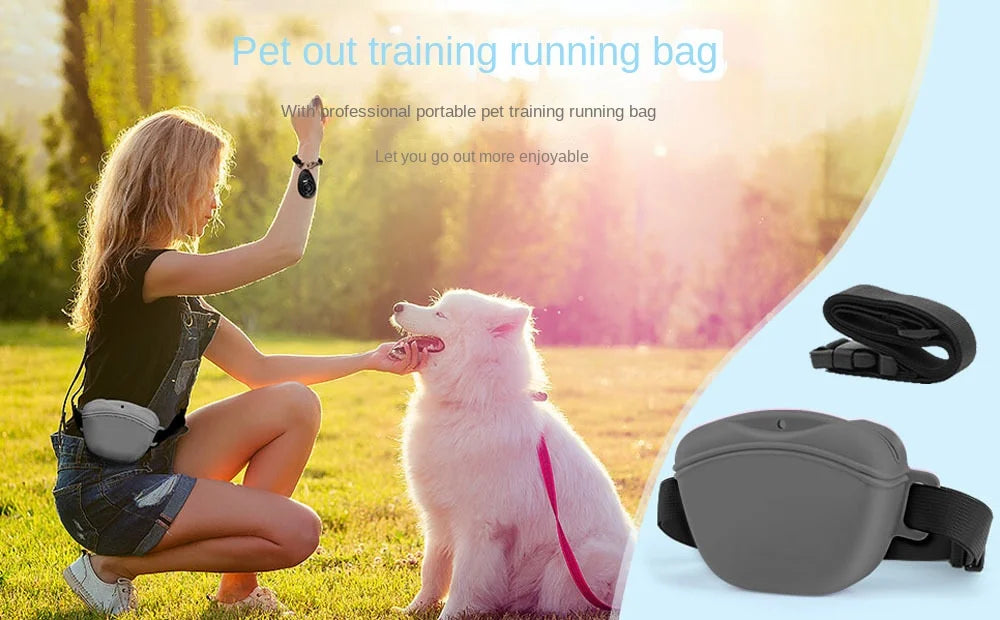 The New Silicone Dog Training Waist Pack Goes Out Portable Diagonal Dog Food Bag Pet Waterproof Small Bag Dog Outdoor Snack Bag