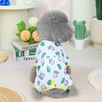 Dog Pajamas Small Dogs Pjs Jumpsuit 4 Legs Puppy Pajama Soft Dog Onesies Pet Clothes Autumn Winter Home Wear Hair Shedding Cover