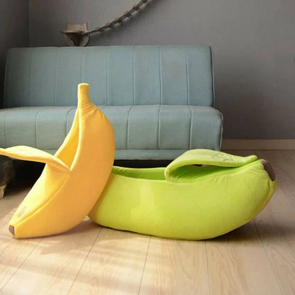 Banana Shaped Pet Bed for Extra Small Dogs and Cats Pet Soft Cushion Washable Pet Banana Bed