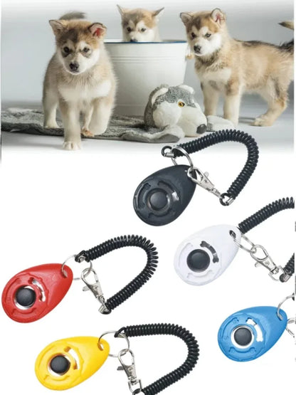 1Pcs Training Clicker Various Style Pet Cat Dog Click Trainer Aid Adjustable WristStrap Sound Key Chain Dog Repeller Pet Product