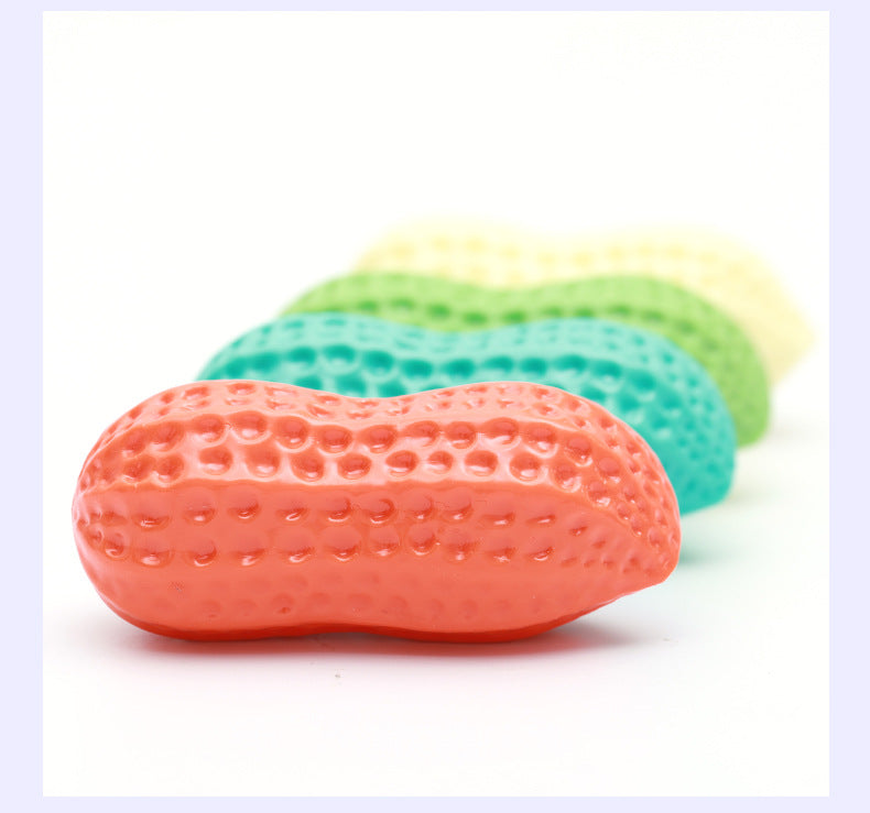 Dog Chewing Toy Simulation Peanut Squeaking Plaything Grinding Teeth Cleaning Anti Bite Rubber Cat Pet Toy Interactive Chew