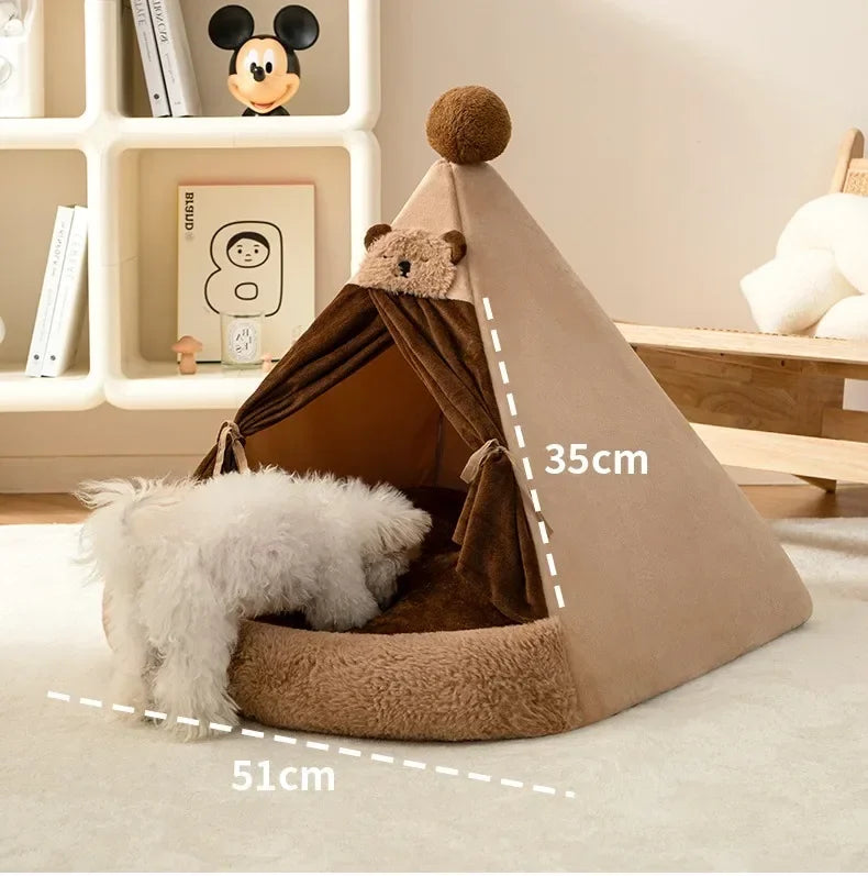 Dog Tent, All-season Kennel Removable and Washable Closed, Small and Medium-sized Dog Teddy's Kennel, Cat Litter, Warm in Winter