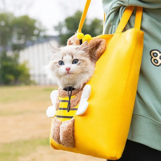 Pet Backpack, Pet Kitten Carrier Outdoor, Comfort Handmade Cat Dog Bag, Travel Breathable Shoulder Crossbody Bag Dog Supplies