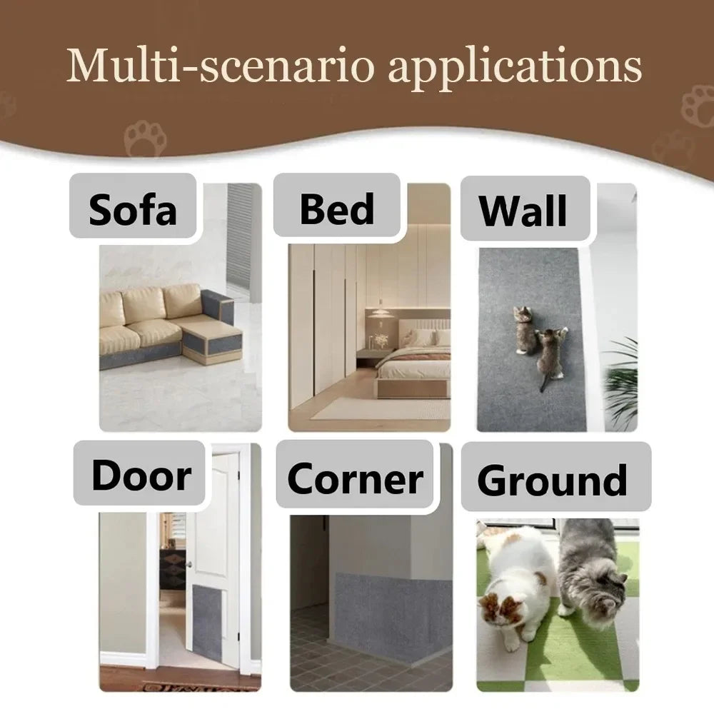 Self-Adhesive Carpet Cats Scratch Board Wall Anti Cat Scratch Sofa Diy Cats Scratch Board Sofa Protection Paws Sharpen Trimmable