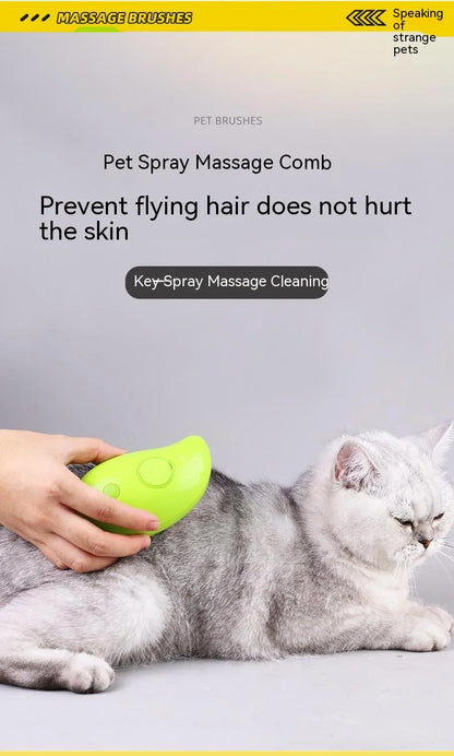 Cat and Dog Pet Electric Spray Massage Comb Anti-Flying Massage Bath Usb Charging Cat Comb Floating Hair Removal Comb Pet Care