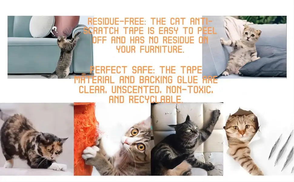 Cat Scratch Deterrent Tape  Furniture Protectors for Cats Transparent Self-Adhesive Pet Training Tape for Furniture 11,8 "x9,8ft