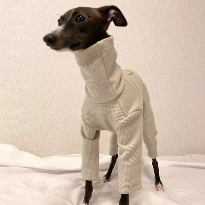 Fashion Breathable Waffle Coat for Whippet Berlington Terrier Spring Autumn 4-legged Soft Jumpsuit for Greyhound Pet Supplier