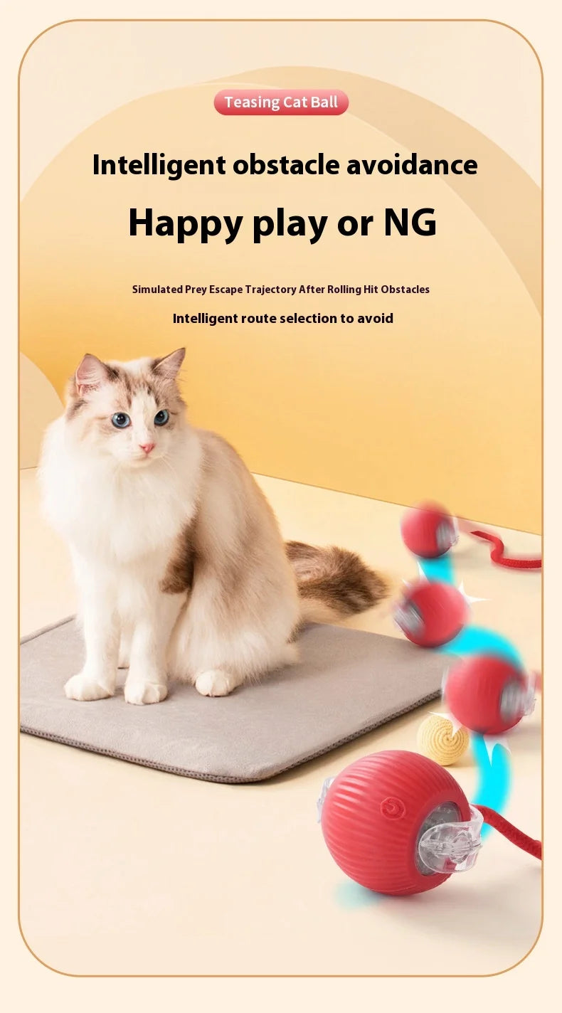 Rechargeable Cat Toys Interactive Smart Pet Interaction Automatic Rolling Ball Toy Accessories for Cats Electric Dog Ball Things