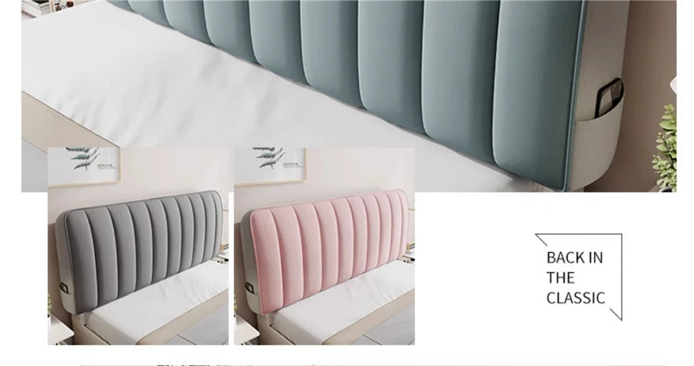 New Arrival High Grade Quilting Soft Plush Headboard Cover Solid Color Gray All-inclusive Soft Velvet Quilted Bed Head Cover