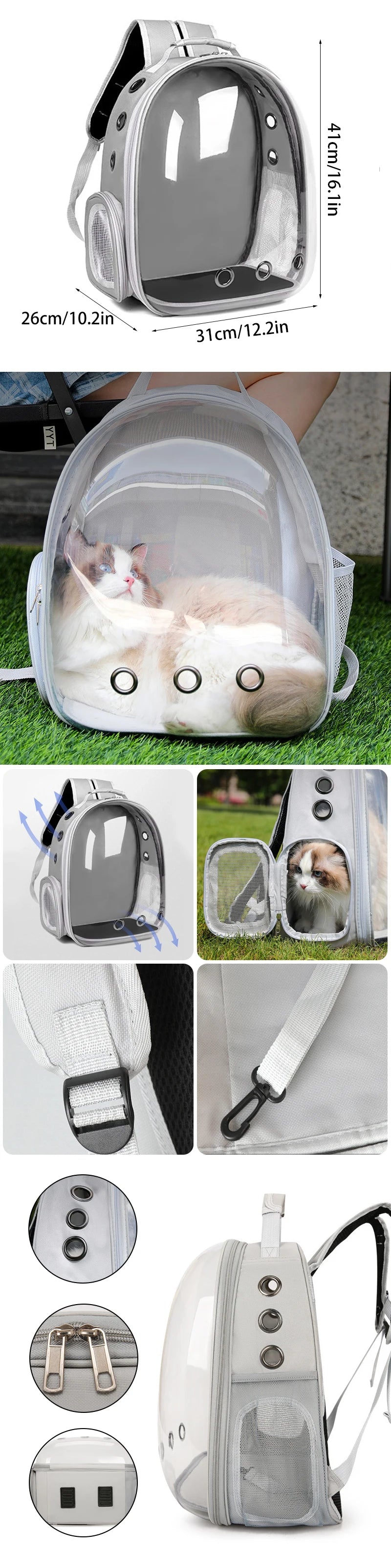 cats bag space design, Transparent Pet Cat Carrier Bag Airline Approved Designed for Travel Hiking Walking and Outdoor Use pet Backpack