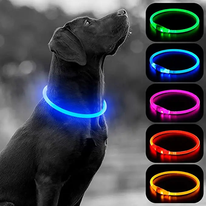 Led Luminous Dog Collar Light USB Charging Necklace, Flashing DIY Glowing Safety Anti Lost Cat Dogs Collar Accessories Supplies