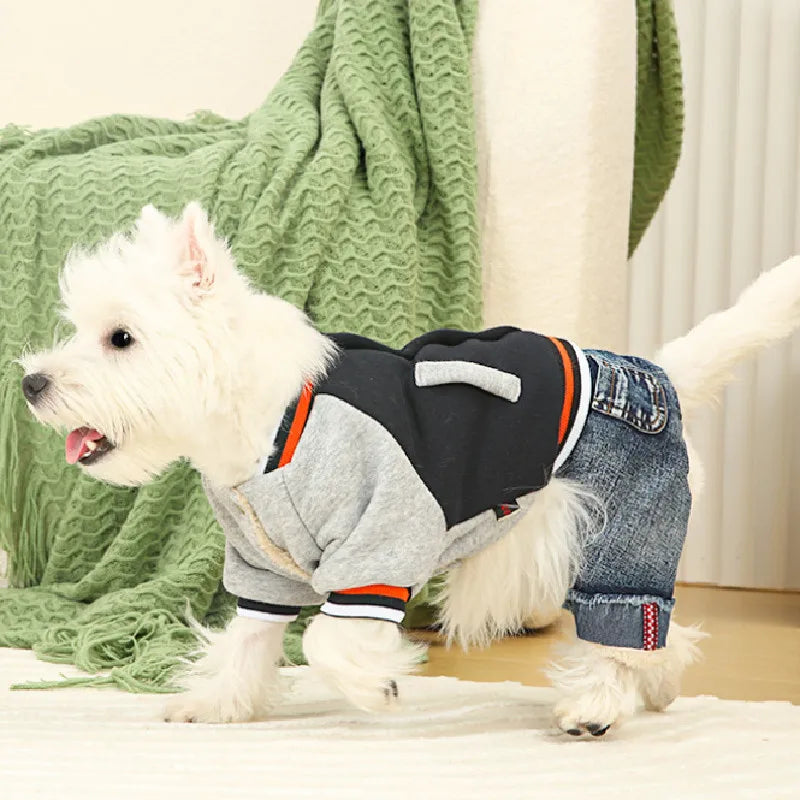 Warm Dog Clothing Winter Pet Clothes Jumpsuit Rompers Puppy Apparel Yorkie Pomeranian Poodle Bichon Frise Schnauzer Dog Hoodie