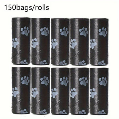 5/10/20 Rolls Thick Leak-Proof Dog Poop Bags for Outdoor Walks, Polyethylene Material, Animal Waste Disposal, Black or Gree