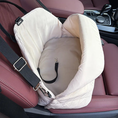 Dog Car Seat Puppy Bed with Adjustable Fixed Strap Non-Slip Bottom Dog Seat for Dog Cat Traveling Carry Supplies Cat Carrier Bag