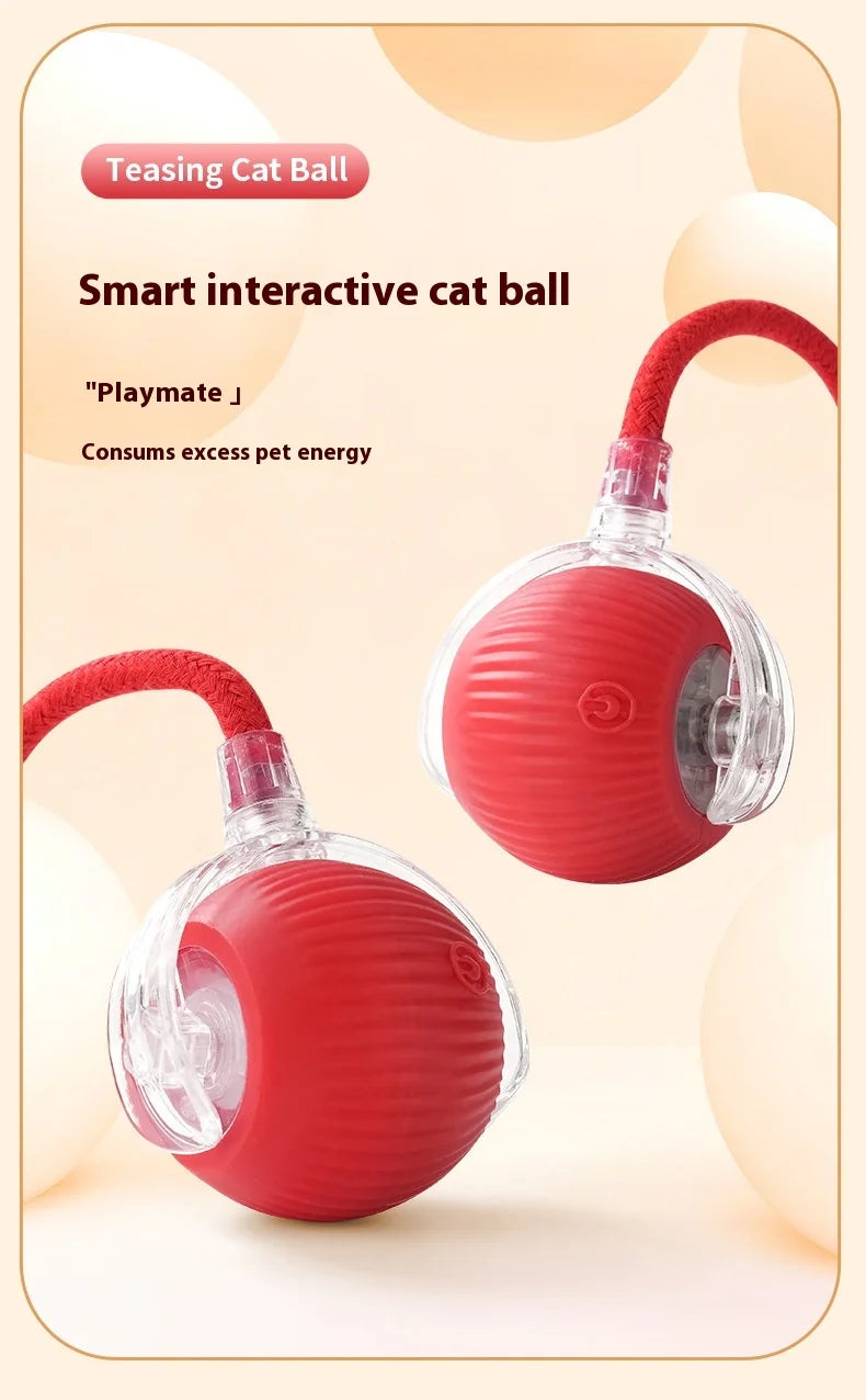 Rechargeable Cat Toys Interactive Smart Pet Interaction Automatic Rolling Ball Toy Accessories for Cats Electric Dog Ball Things