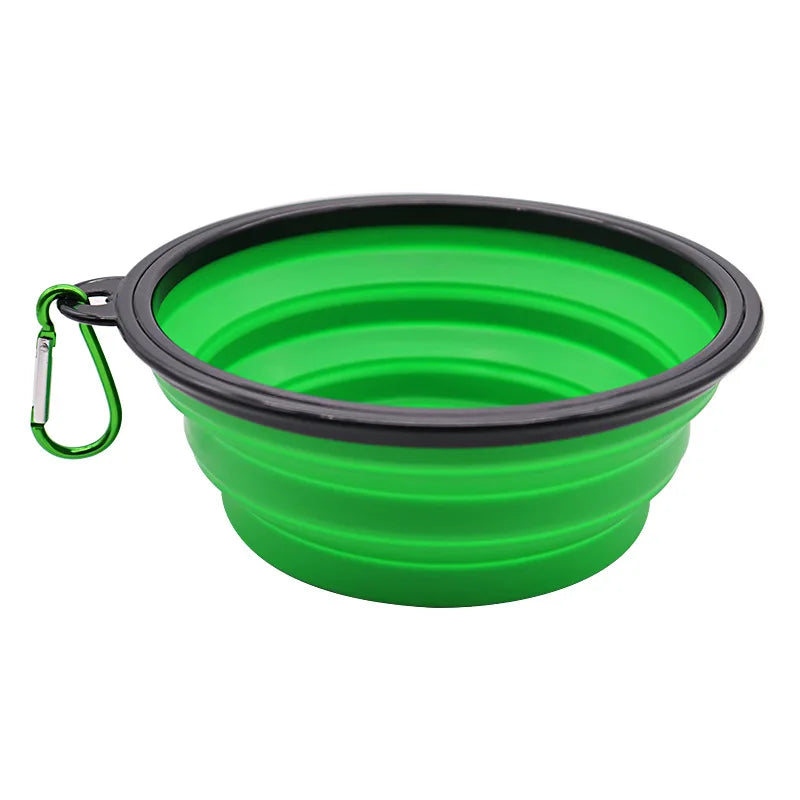 350/600ml Large Collapsible Dog Pet Folding Silicone Bowl Outdoor Travel Portable Puppy Food Container Feeder Dish Bowl