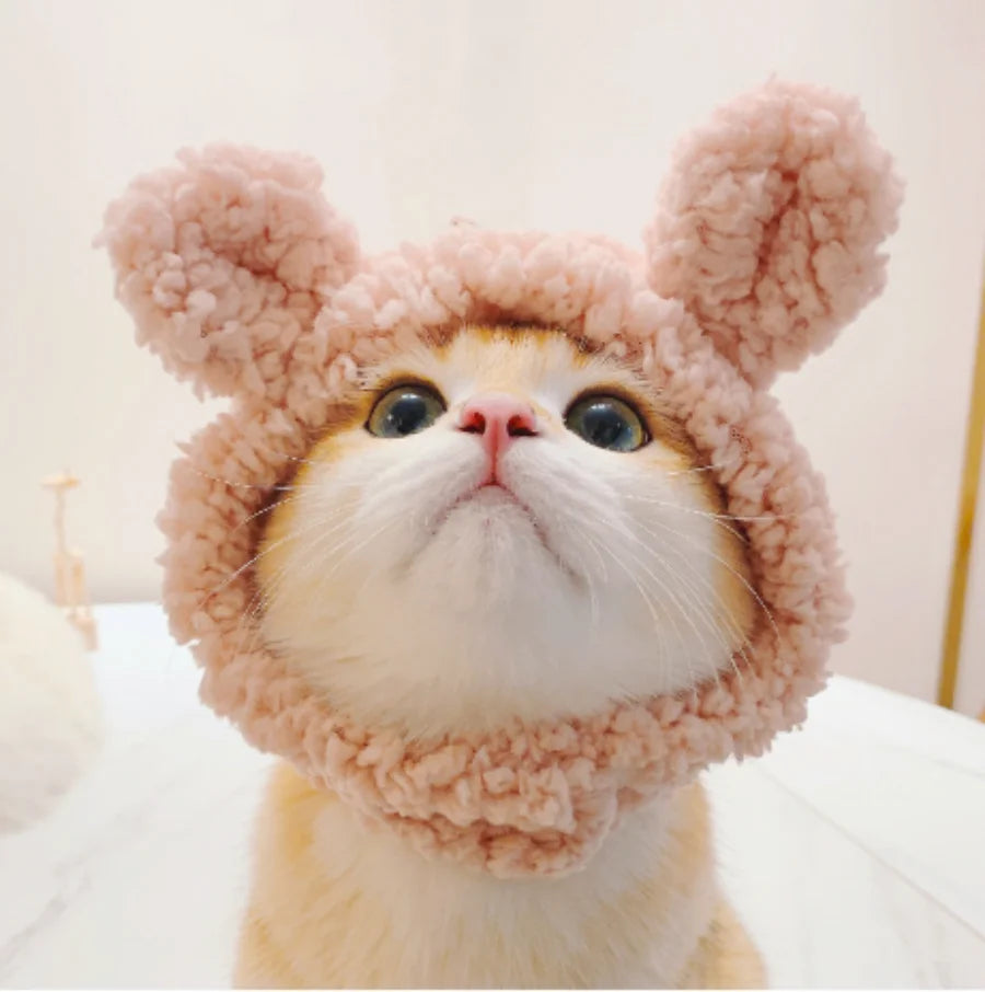 Cute Lion Mane Frog Cat Wig Hat Cover Funny Pet Cloth Cap Fancy Party Little Dog Cosplay Costume Rabbit Bear Kitten Puppy Hats