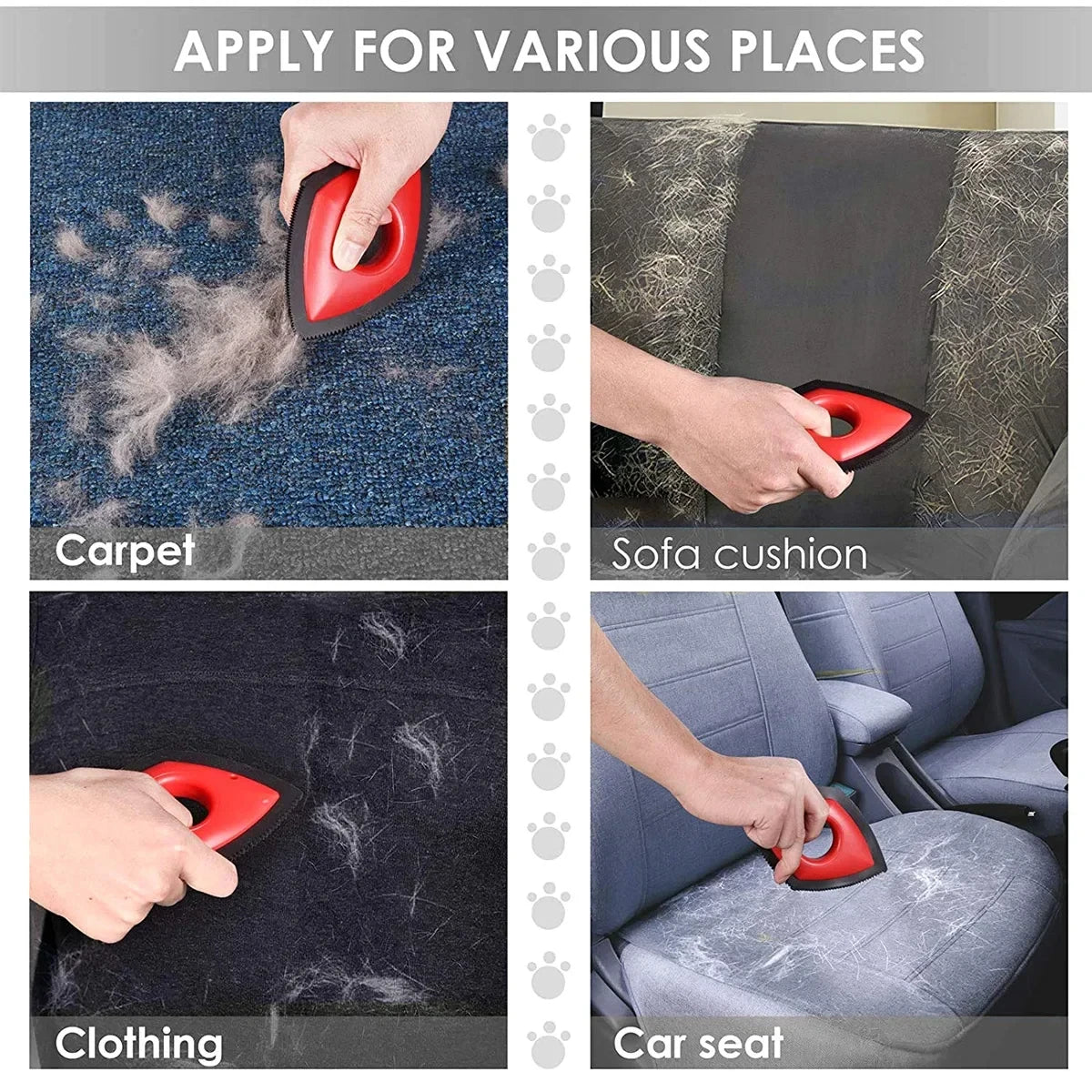 4 Modes Pet Hair Remover Comb Brush Dog Cat Hair Detailer Cleaning Tool Carpet Sofa Cloth Car Seat Rubber Reusable Pet Combs