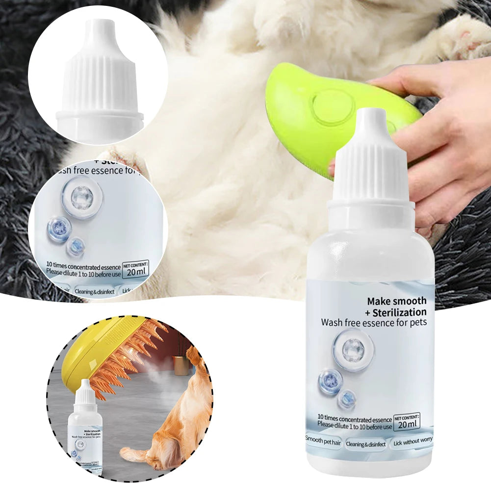 10-3PC Cat Steam Brush Wash Free Essence Hair Serum Animal Grooming Essence Cat Dog Depilation for Cat Steamy Brush Pet Cleaning