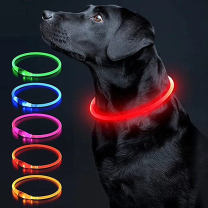 Led Luminous Dog Collar Light USB Charging Necklace, Flashing DIY Glowing Safety Anti Lost Cat Dogs Collar Accessories Supplies