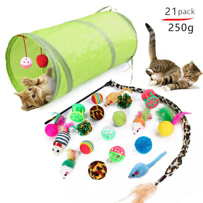 Lodra për kotele DualPet Set i kombinimit të lodrave të maceve të ndryshme Set lodër për mace Funny Cat Stick Sisal Mouse Bell Ball Cat Furnizime Set 20 copë