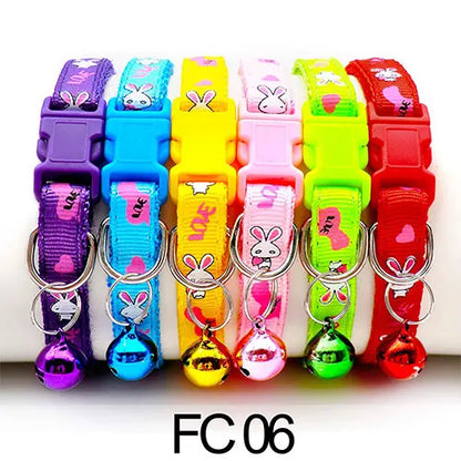 12 Pcs Wholesale Collars for Cat Collar With Bell Adjustable Necklace Cat Puppy Kitten Collar Dropshipping Pet Cats Collar Perro