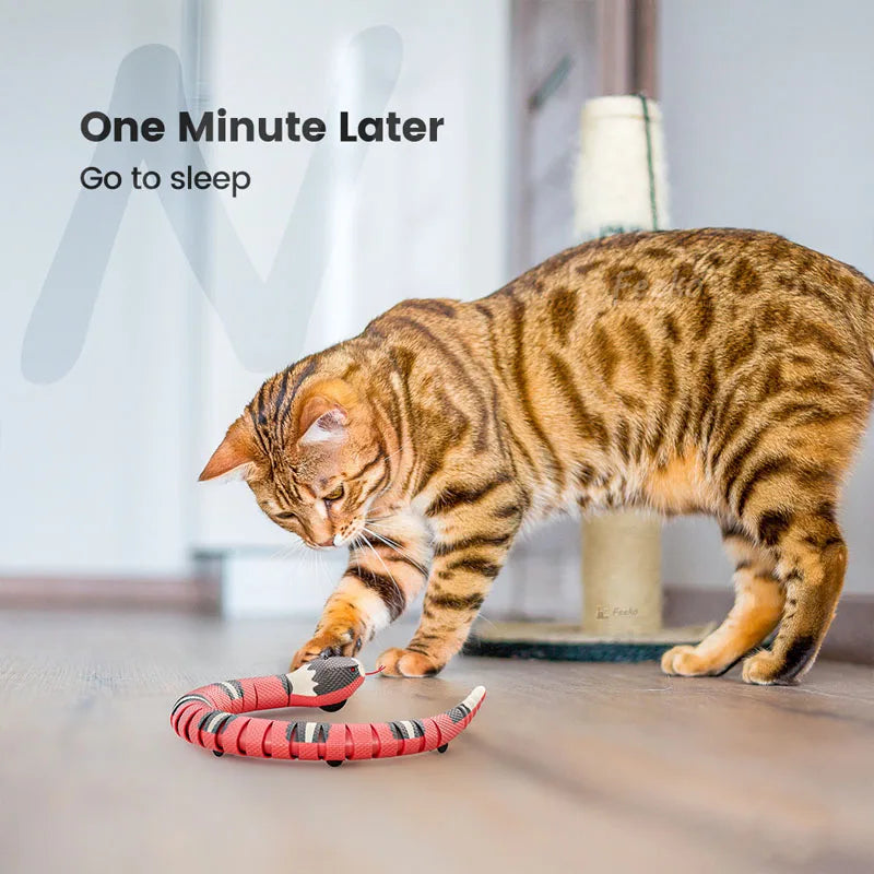 Smart Sensing Snake Cat Toys Electric Interactive Toys for Cats USB Charging Cat Accessories for Pet Dogs Game Play Toy