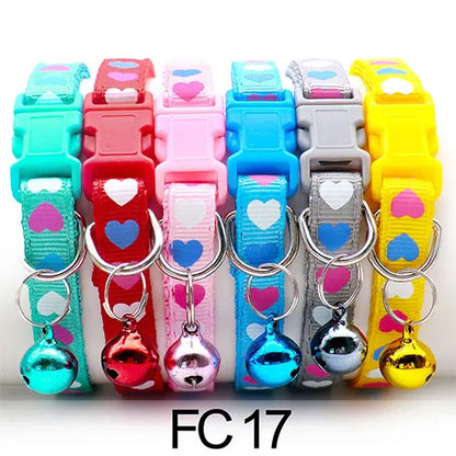 12 Pcs Wholesale Collars for Cat Collar With Bell Adjustable Necklace Cat Puppy Kitten Collar Dropshipping Pet Cats Collar Perro