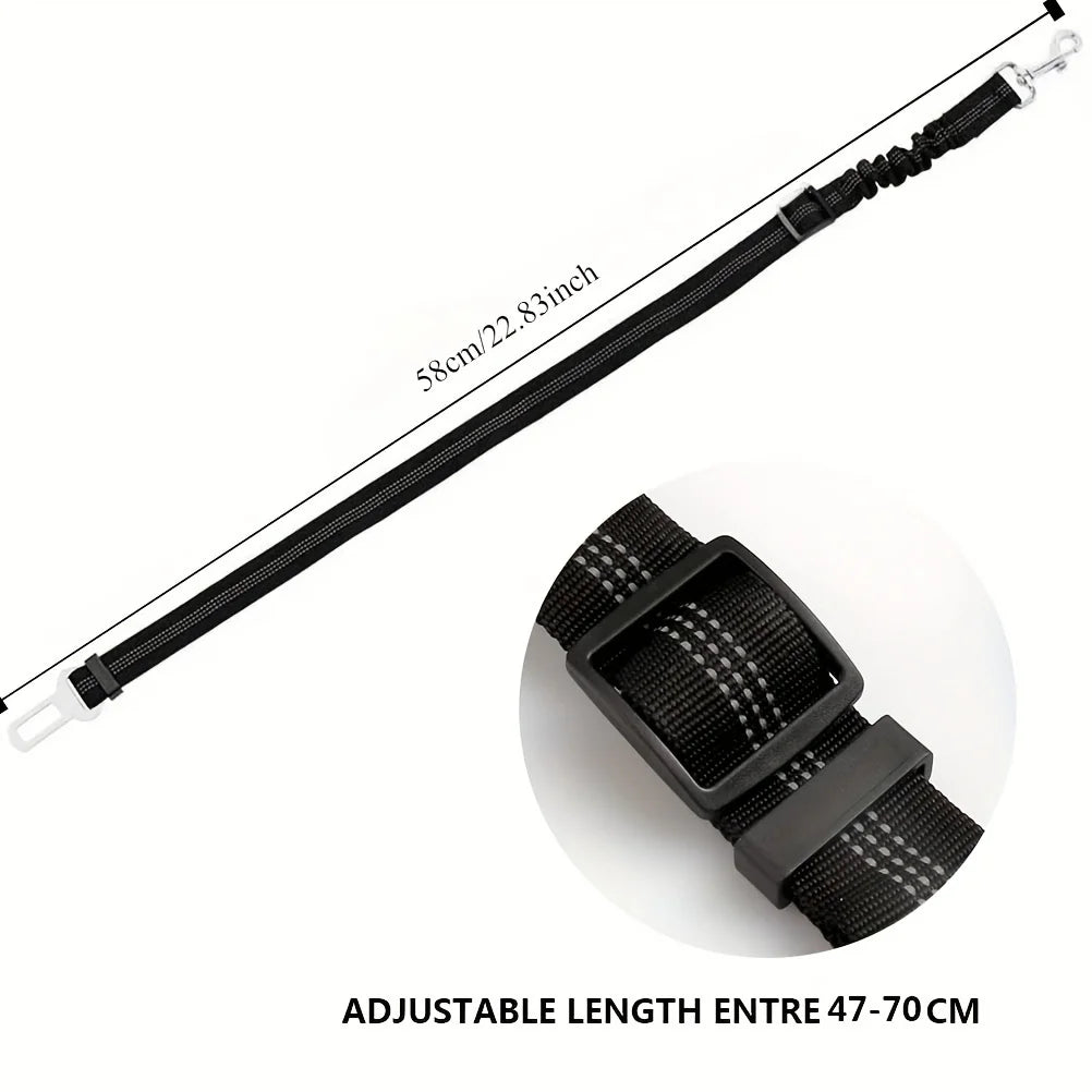 1PCS High Grade Dog Car Safety Belt Dog Safety Belt with Damping Belt and Reflective Line Adjustable Length Suitable Any Dog 1PC