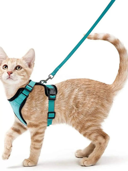 Cat Harness and Leash for Walking, Escape Proof Soft Adjustable Vest Harnesses for Cats, EasyControl