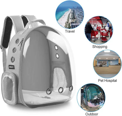 Pet Carrier Backpack Cat Carrier Shoulder Bag For Cats Breathable Cat Backpack Portable Transparent Space Capsule Pet Bag