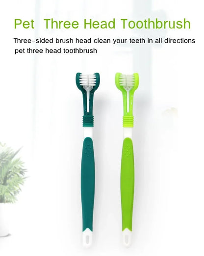 3-Sided Pet Toothbrush Dog Plastic Toothbrush Removing Bad Breath Tartar Cleaning Mouth Pet Dental Care Cat Cleaning Mouth