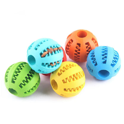 Dog Leaky Food Ball Tooth Cleaning Puppy Chew Toys Natural Rubber Elasticity Ball Relieve Boredom Dog Toy 5CM/7CM