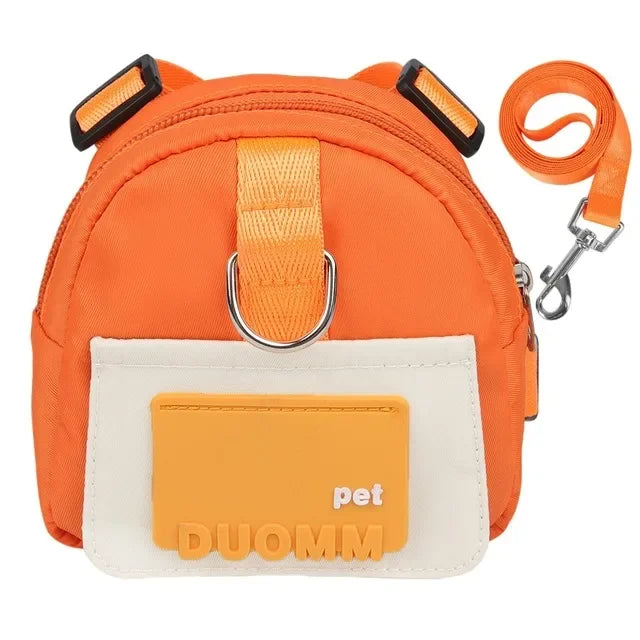 Pet Backpack With Harness Collar Outdoor Travel Portable Dog Training Treat Pouch Puppy Snack Reward Waist Bag Dogs Poop Bags