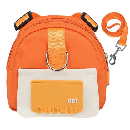 Pet Backpack With Harness Collar Outdoor Travel Portable Dog Training Treat Pouch Puppy Snack Reward Waist Bag Dogs Poop Bags