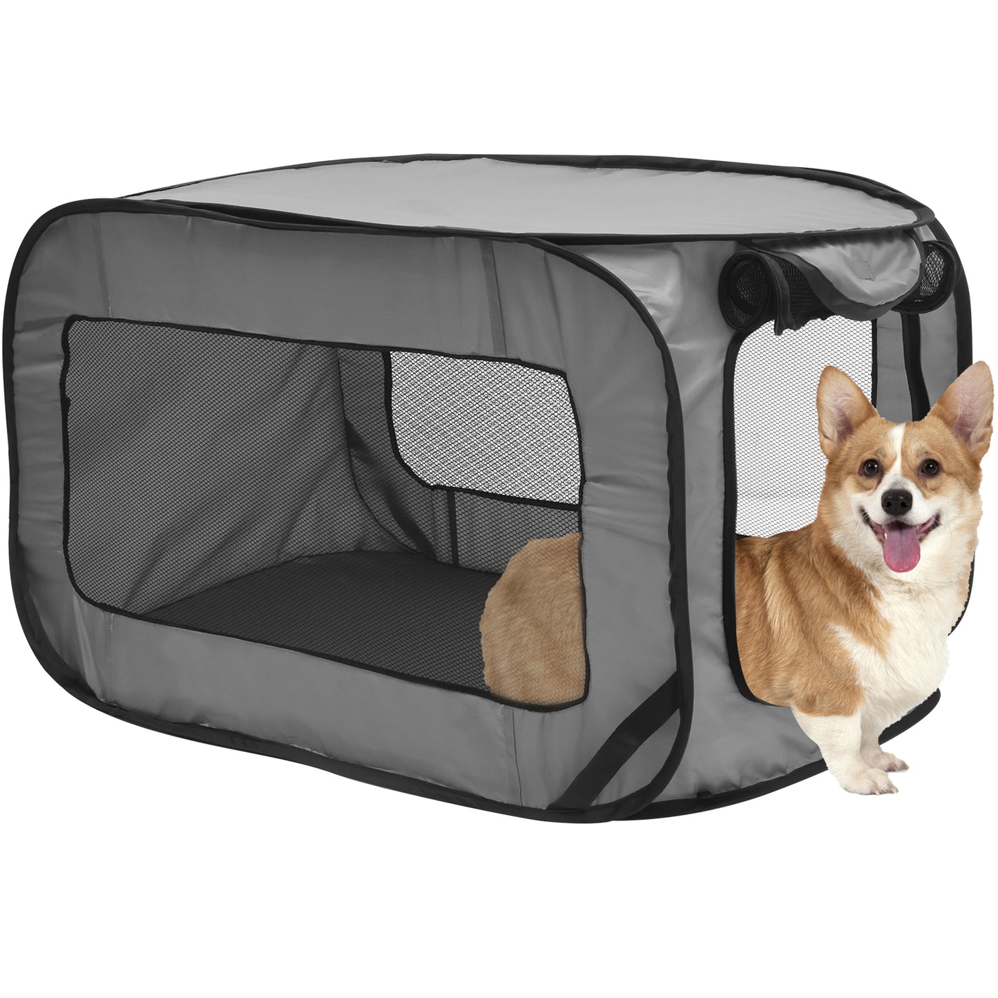 Dog Travel Crate Foldable Pop Up Dog Crate with Storage Bag 36.6×20.5×20.5 Inch Travel Pet Kennel Small Dog Tent Crates Cage