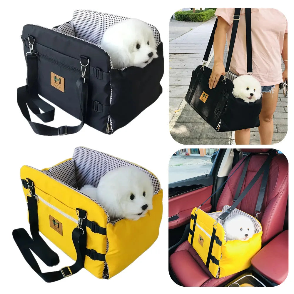 Anti-Slip Dog Car Seat for Medium small Dogs Cats - Portable Booster Seat, Safety Travel Carrier, and Secure Pet Travel Bag