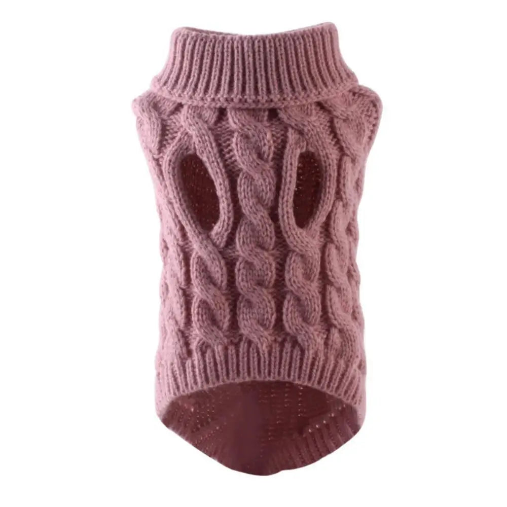 New Pet Small Pet Dog Clothes Sweater Fashion Autumn Winter Solid Fried Dough Twists Knitting Warm Comfort Clothing