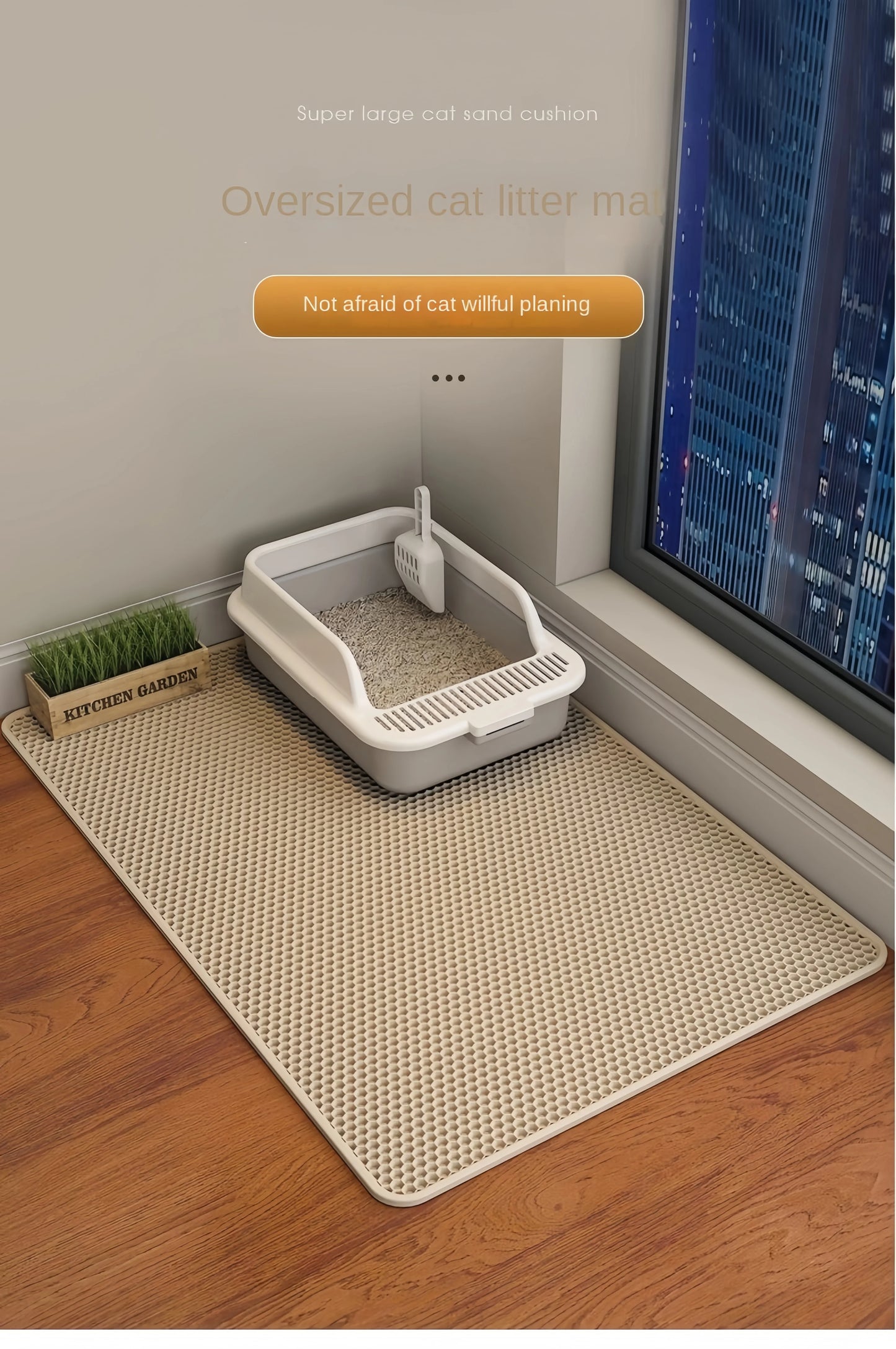 Cat Litter Mat Non Slip Big Pet Litter Box Filter Mat Double Layer Wear Resistant Waterproof Cat Litter Mat Pet Clean Supplies