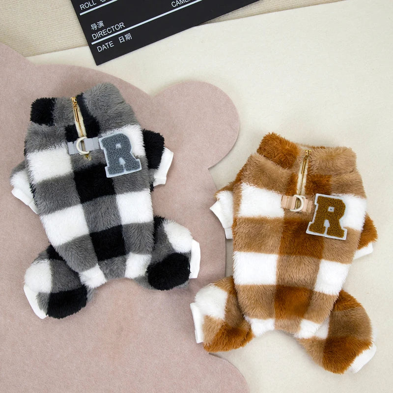 Winter Dogs Jumpsuit Clothes Chihuahua Pug Onesies Puppy Warm Pajamas for Small Mid Dogs Pet Jacket Coat Yorkies Bulldog Apparel